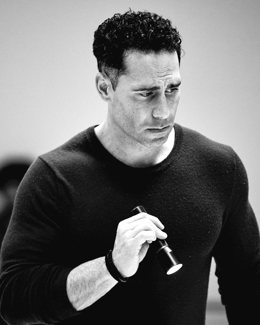 The Dig rehearsal — torchlight in the dark